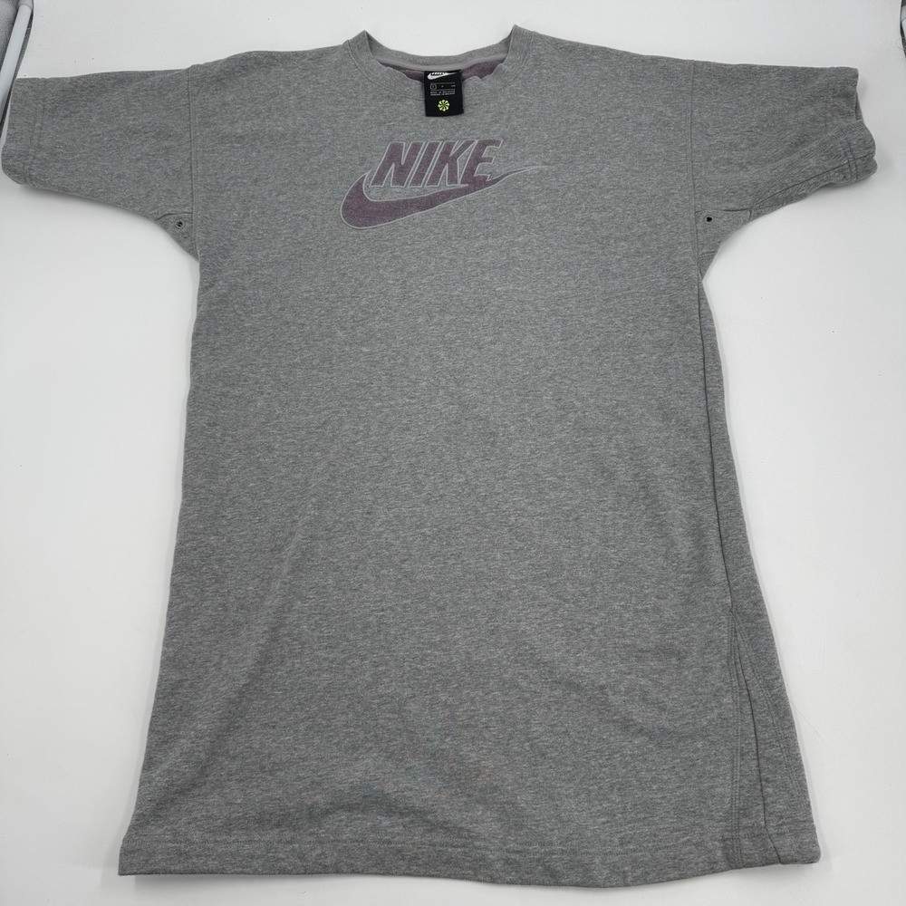 Nike Sport Dress Women's Small Gray‎ Short Sleeve Big Logo Classic Comfort